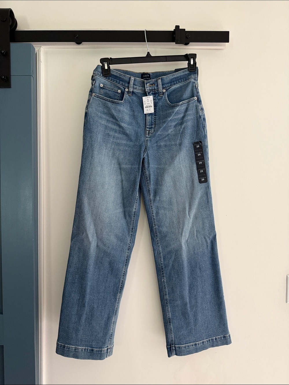 J.Crew Classic Wide-Leg Jeans in Light Blue Denim